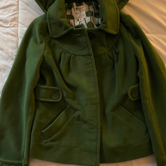 Green pea coat army green - Picture 5 of 5